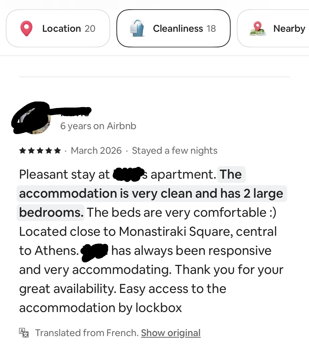 Verified Airbnb guest review screenshot 5