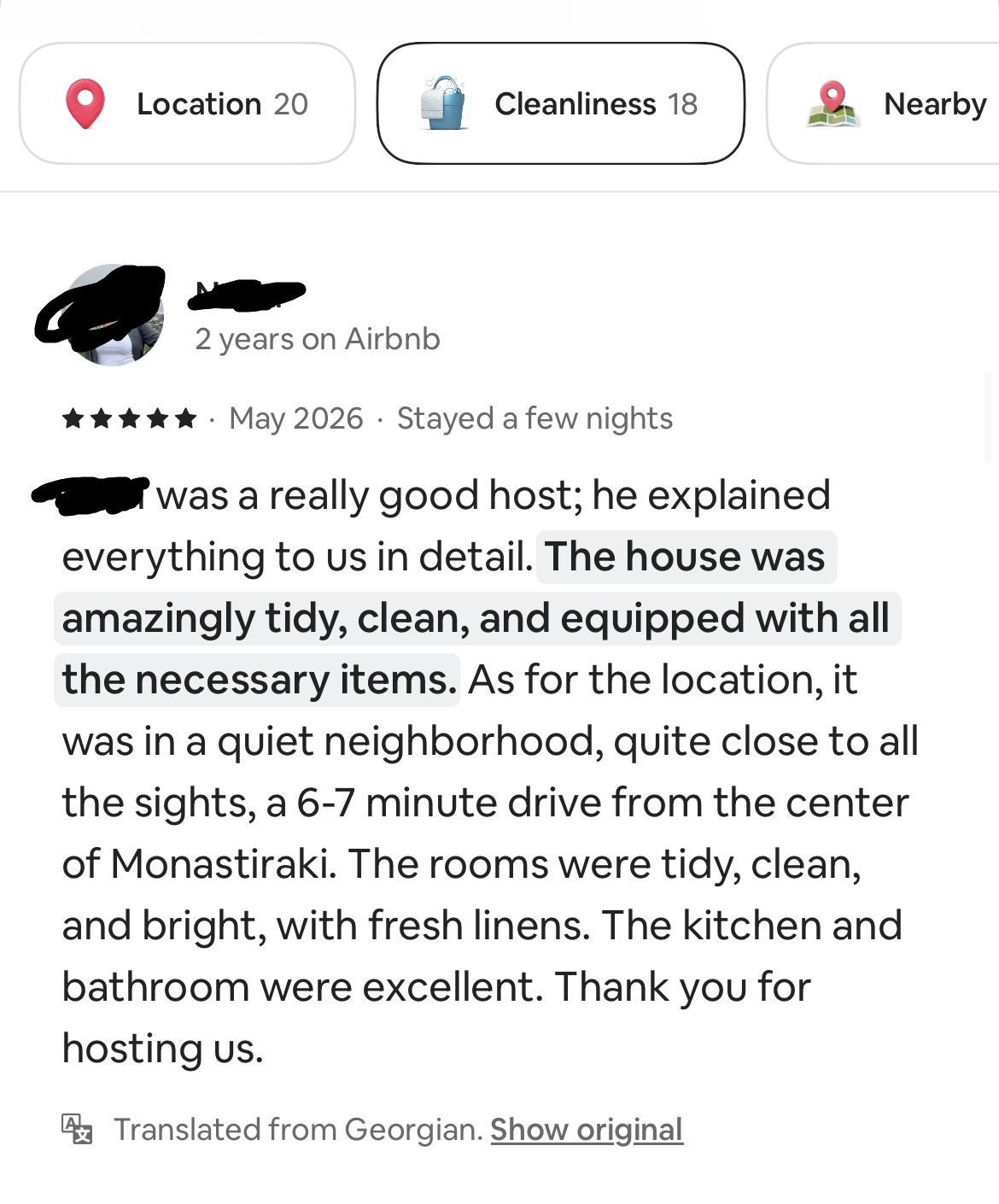 Verified Airbnb guest review screenshot 11