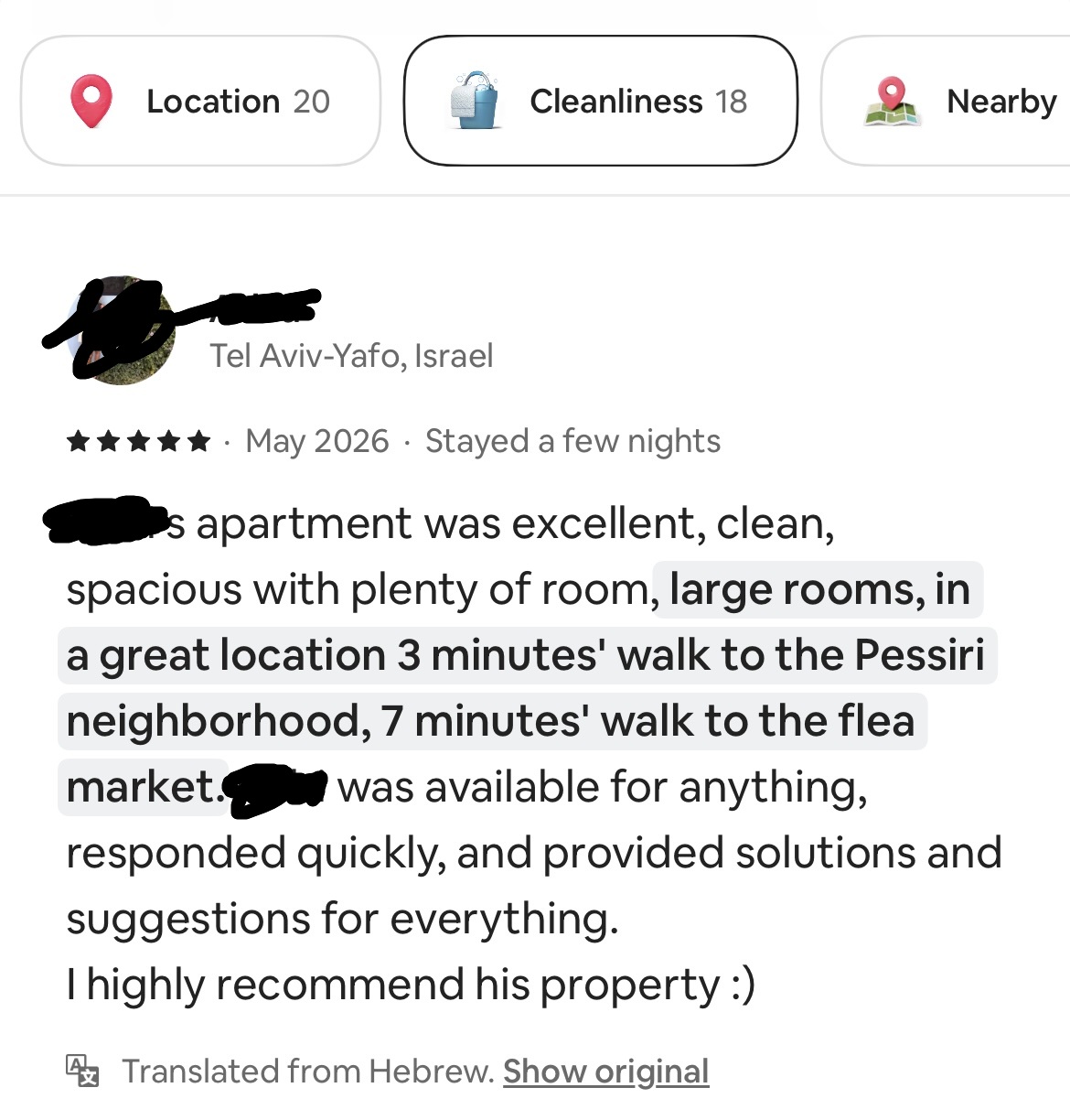 Verified Airbnb guest review screenshot 12