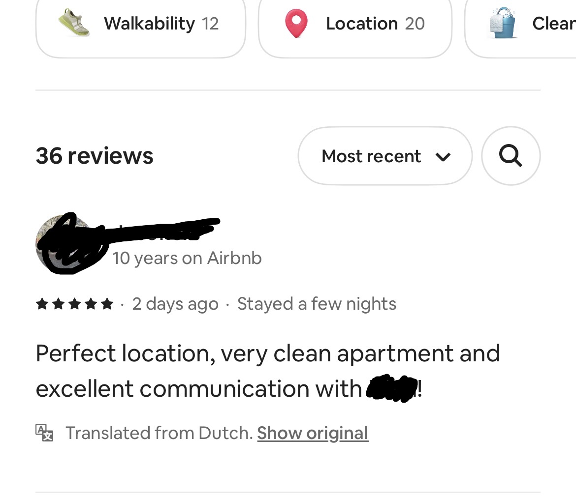 Verified Airbnb guest review screenshot 13